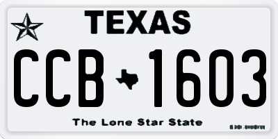 TX license plate CCB1603