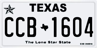 TX license plate CCB1604