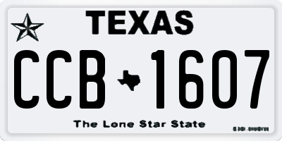 TX license plate CCB1607