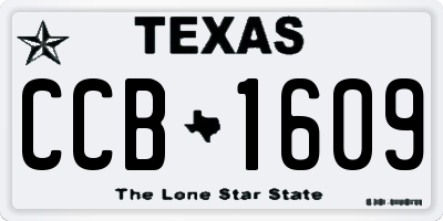 TX license plate CCB1609