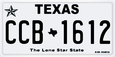 TX license plate CCB1612
