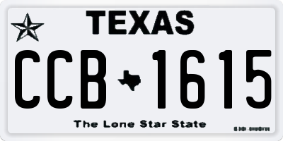 TX license plate CCB1615