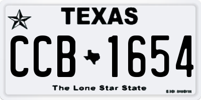 TX license plate CCB1654