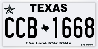 TX license plate CCB1668