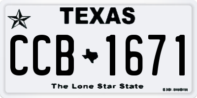 TX license plate CCB1671