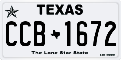 TX license plate CCB1672