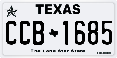 TX license plate CCB1685