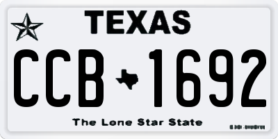 TX license plate CCB1692