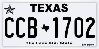 TX license plate CCB1702