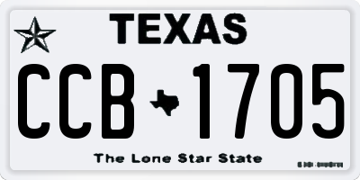 TX license plate CCB1705