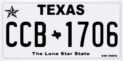 TX license plate CCB1706
