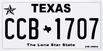 TX license plate CCB1707
