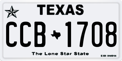 TX license plate CCB1708