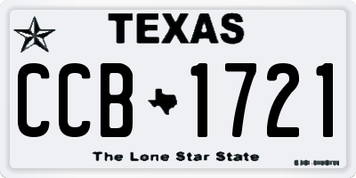 TX license plate CCB1721