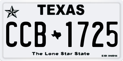 TX license plate CCB1725