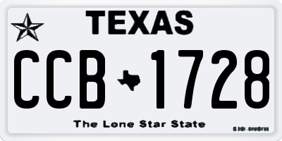TX license plate CCB1728