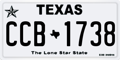 TX license plate CCB1738