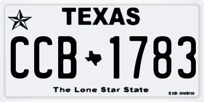 TX license plate CCB1783