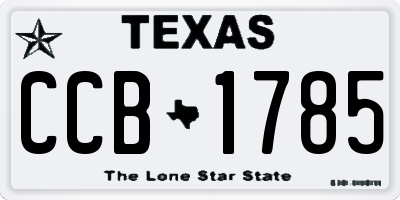 TX license plate CCB1785