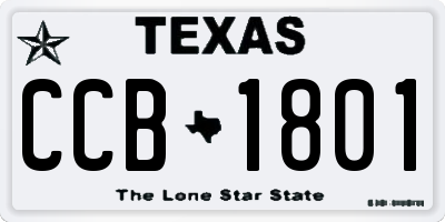 TX license plate CCB1801