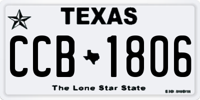 TX license plate CCB1806