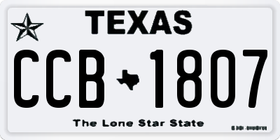 TX license plate CCB1807