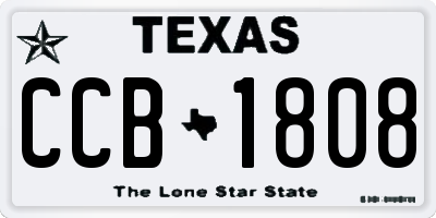 TX license plate CCB1808