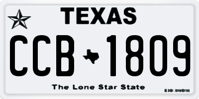 TX license plate CCB1809
