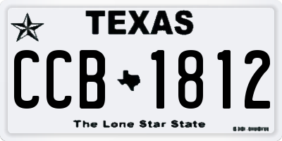 TX license plate CCB1812