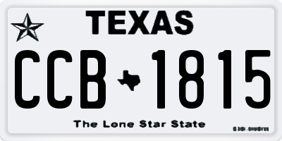 TX license plate CCB1815