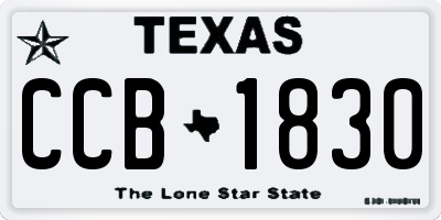 TX license plate CCB1830