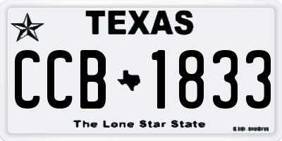 TX license plate CCB1833
