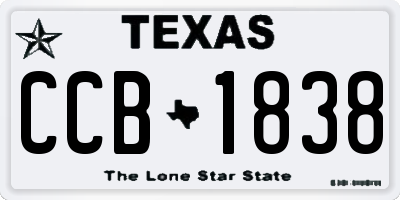 TX license plate CCB1838