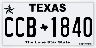 TX license plate CCB1840