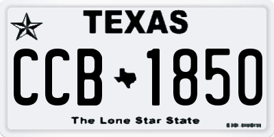TX license plate CCB1850