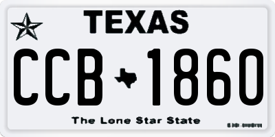 TX license plate CCB1860