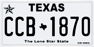 TX license plate CCB1870