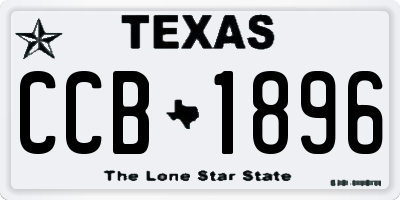 TX license plate CCB1896