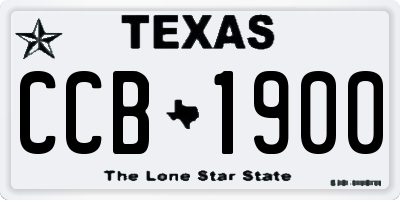 TX license plate CCB1900