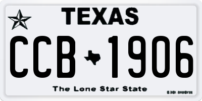 TX license plate CCB1906