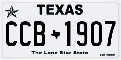 TX license plate CCB1907