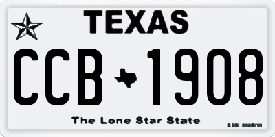 TX license plate CCB1908