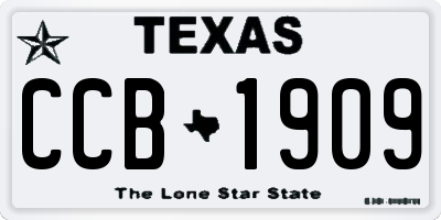 TX license plate CCB1909