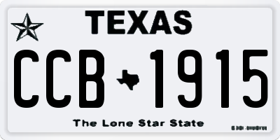 TX license plate CCB1915