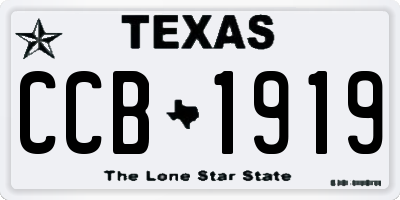 TX license plate CCB1919