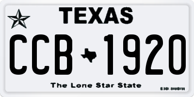 TX license plate CCB1920