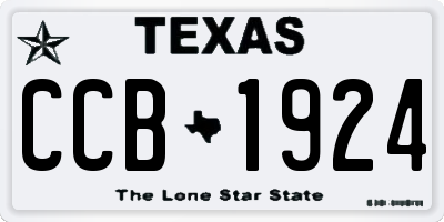 TX license plate CCB1924