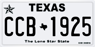TX license plate CCB1925