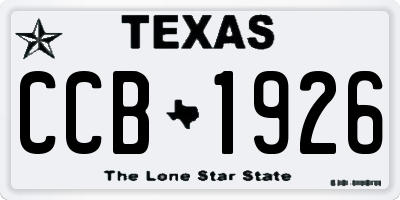 TX license plate CCB1926