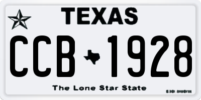 TX license plate CCB1928